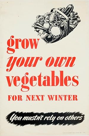 Propaganda Poster Grow Your Own Vegetables WWII