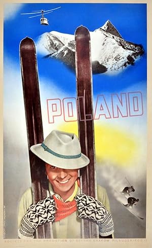 Ski Poster Ski in Poland Art Deco