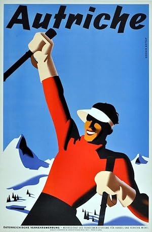 Ski Poster Autriche Austria Skier