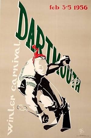 Ski Poster Dartmouth Winter Carnival 1956 Skier