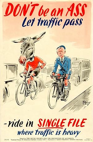 Propaganda Poster Road Safety ROSPA Ass Cyclist