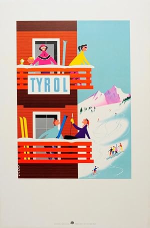 Ski Poster Tyrol Ski Austria Midcentury Modern