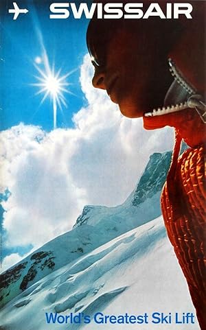 Ski Poster Swissair Greatest Ski Lift Switzerland