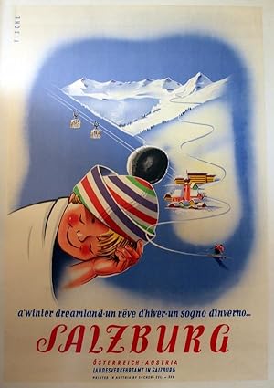 Ski Poster Salzburg Austria Skiing