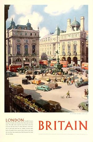 Travel Poster Britain Piccadilly Circus London