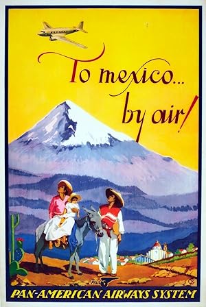 Travel Poster Mexico Pan American Airways System PanAm