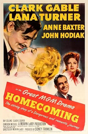 Cinema Poster Homecoming Clark Gable Lana Turner