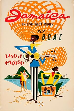 Travel Poster Jamaica British West Indies Fly BOAC