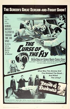 Cinema Poster Curse Of The Fly Devils Of Darkness Double Screen Horror Show