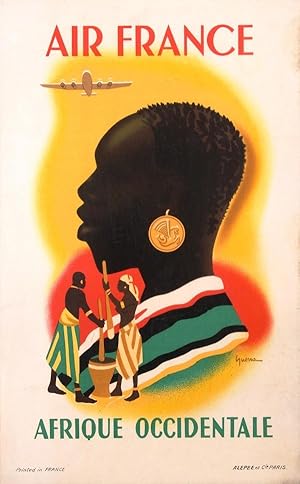 Travel Poster Air France Afrique Occidentale West Africa