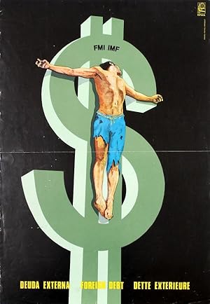 Propaganda Poster OSPAAAL Cuba Foreign Debt IMF