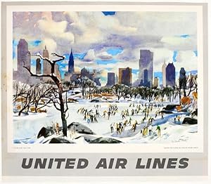 Travel Poster United Air Lines Central Park New York