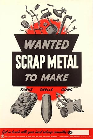 War Poster Wanted Scrap Metal WWII