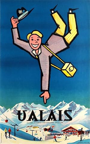 Ski Poster Valais Switzerland Ski Resort