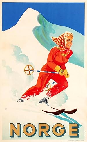 Ski Poster Norway Norge Skiing