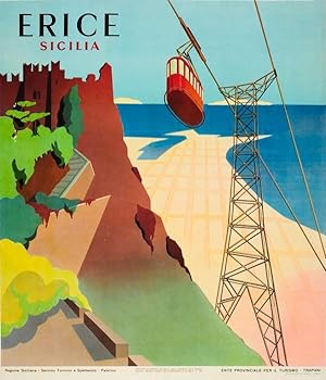 Travel Poster Erice Sicilia Sicily Italy