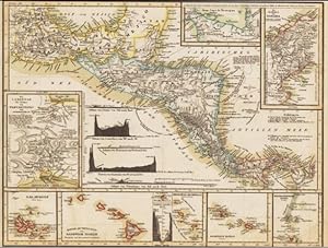 Mittelamerika mit den Specialkarten über die Vulkanreihe von Guatemala, die Landengen von Tehuant...