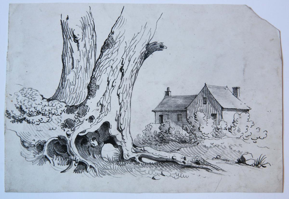 Ongekend Small view on houses and trees (tekening van huizen en bomen). by KA-65