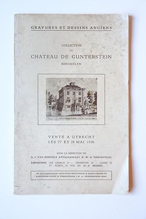 Catalogue collection du Chateau de Gunterstein, Breukelen, 1936, 54 pag. Veilingcatalogus van gra...