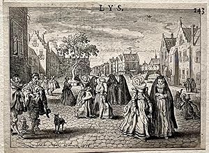 Promenading young men and women [De Hollandsche Lys met de Brabantsche Bely: set title]