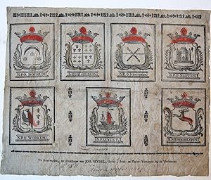 Centsprent: Coats of arms of Frisian cities.