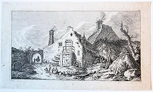 Farmhouse with figures (Boederij met diverse mensen).