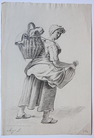 Standing woman with straw jar (Staande vrouw met rieten mand).