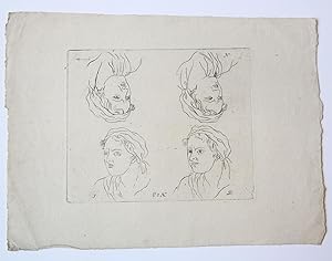 Study of four character faces (Studie van vier hoofden).