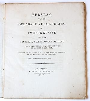 Verslag van de openbare vergadering der Tweede Klasse van het Koninklijk-Nederlansche instituut v...