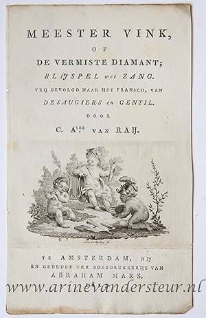 [Title page/titelpagina] Meester Vink of de Vermiste diamant; blijspel met zang.