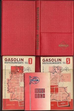 Gasolin Deutschlandkarte Teil 1, 2, 3, 5, 7, 8. Format 60 x 52 cm, 1:50 0000. Mit Bordbuch "Fahre...