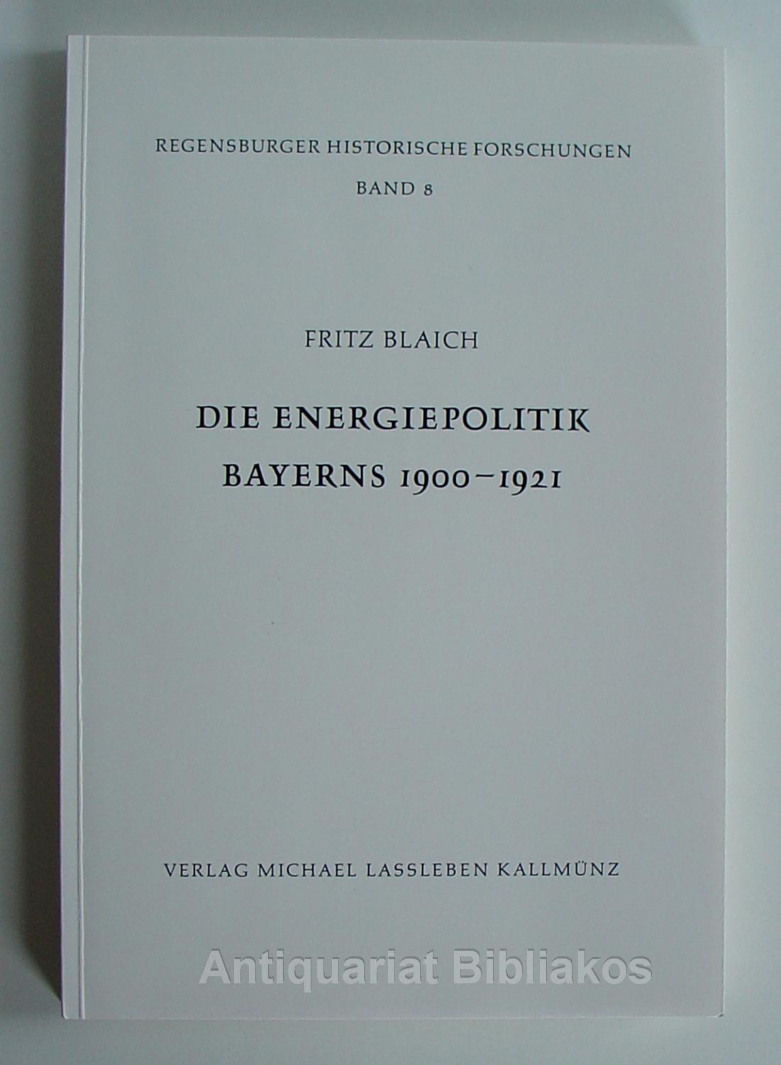 Die Energiepolitik Bayerns 1900-1921