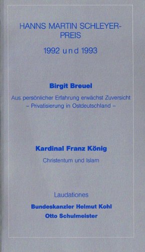 Hans Martin Schleyer- Preis 1992 und 1993 - Eberspächer, Helmut, Helmut Kohl und Erwin Teufel