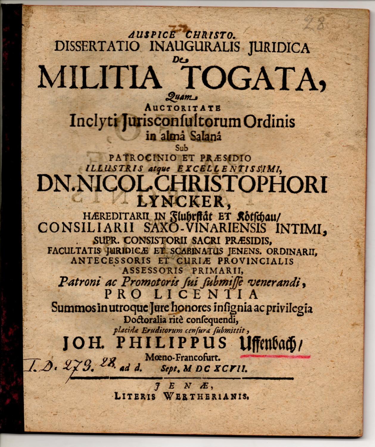 Dissertation jena 1668