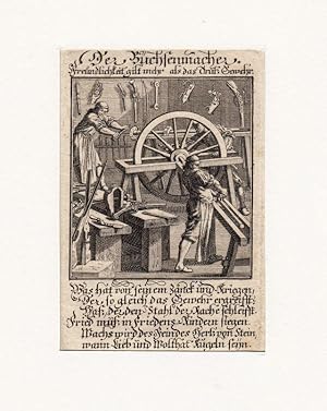 Büchsenmacher, Kupferstich, um 1700, 13x8 cm Bildformat