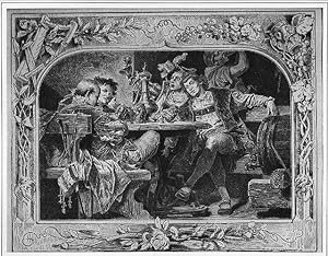 Wein: Auerbachs Keller in Leipzig, Holzstich, um 1876, 17x21 cm Bildformat