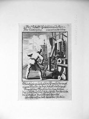 Schiffspumpenmacher, Der Schiff-Pompenmacher. Kupferstich, um 1711, 13x8 cm Bildformat
