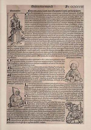 Weltchronik: Brustbilder und Lebensbeschreibungen von Ottomanus, Ludolfius, Odericus und Ubertinu...