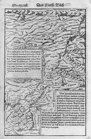 PALÄSTINA, Die tafel gibt ein klein anzeigung an verstand des heiligelands, Holzschnitt, Sebastia...