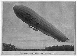 Luftschiff: Das neue Zeppelin-Luftschiff "Viktoria Luise", Lichtdruck, um 1912, 9x13 cm Bildformat