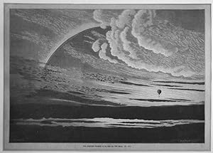 Ballon: Eine himmlische Landschaft in der Höhe von 1700 Meter, Holzstich, um 1895, 22x31 cm Bildf...