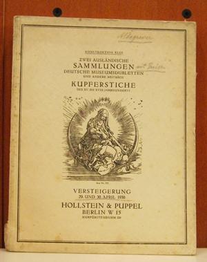 Zwei Sammlungen aus ausländischen Besitz, Dubletten eines deutschen Museums. Wertvolle Kupferstic...
