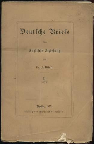 Deutsche Briefe über Englische Erziehung Ii 1876 Von Wiese L
