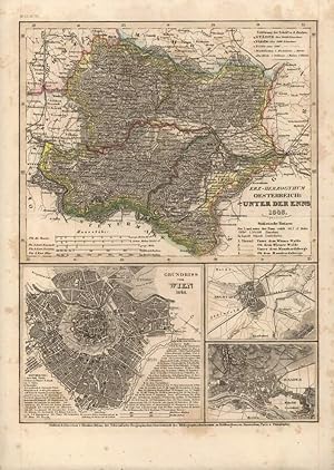 Erz-Herzogthum Oesterreich unter der Enns 1848. Entw. u. gez. v. Pr. Ltn. Renner. Grenzkolorierte...