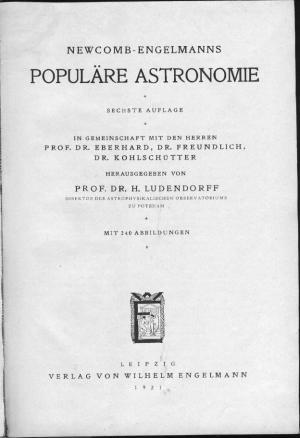 Newcomb- Engelmanns Populäre Astronomie.