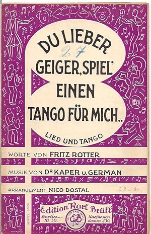 Salon-Orchester - Du lieber Geiger, spiel'einen Tango für mich - Lied und Tango