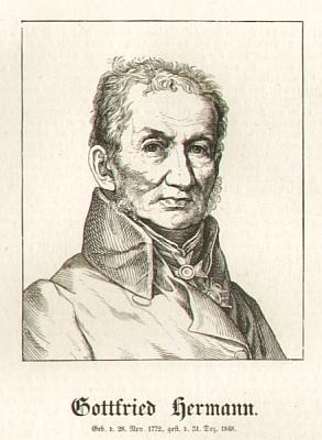 Johann Gottfried Jakob Hermann (1772-1848), Philologe. Holzstich-Porträt.