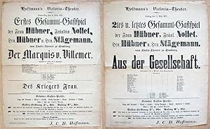 Erstes / 2tes u. letztes Gesammt-Gastspiel der Frau Hübner, Fräulein Nollet, Hrn. Hübner u. Hrn. ...