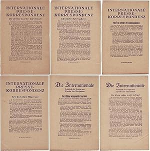 Internationale Presse-Korrespondenz / Die Internationale. 6 Flugblatt-Veröffentlichungen der SPD ...