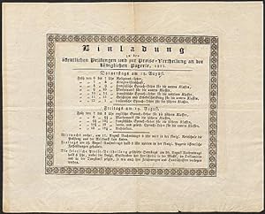 Einladung zu den öffentlichen Prüfungen und zur Preise-Vertheilung an der Königlichen Pagerie 1825.
